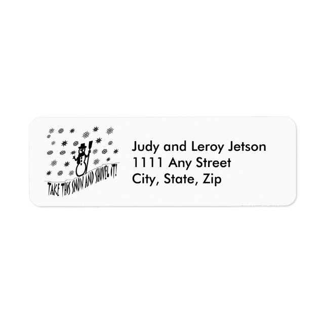 Ta den här Snö och skjut den Adressetiketterna Returadress Etikett (Framsidan)