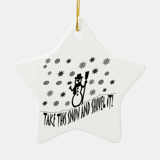Ta den här Snö-prydnaden Julgransprydnad Keramik (Framsidan)