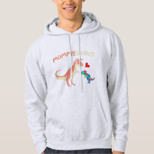 Ta den här söta Mommysaurus Puzzle Dinosaur T-Shir Hoodie