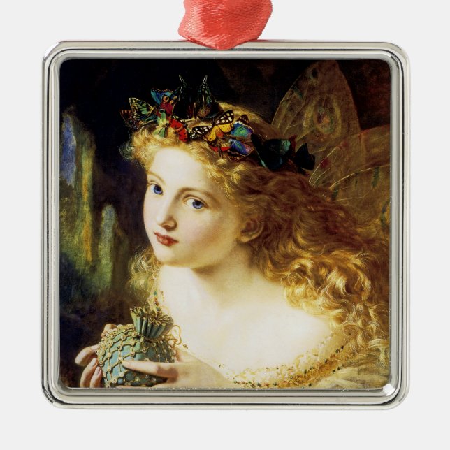 Ta den rättvisa Ansikte i Woman Julgransprydnad Metall (Framsidan)