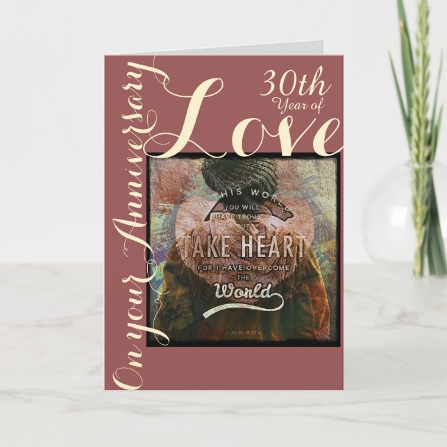 Ta det 30th årsdagkortet för hjärta kort (Framsida)