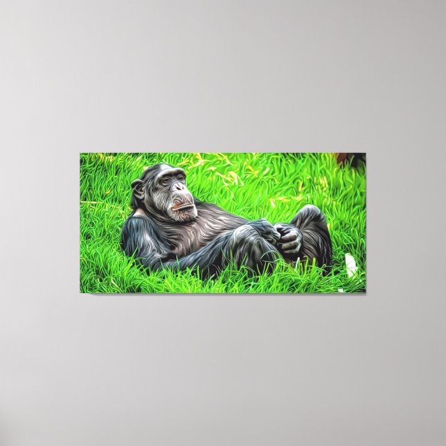 Ta det enkla Coolan Chimp Unik Elegant Photo Art Canvastryck (Framsida)