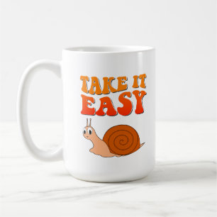 Ta det enkla Tecknaden Snigel Groovy Text Kaffemugg