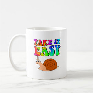 Ta det enkla Tecknaden Snigel med Groovy Text Kaffemugg