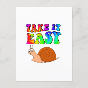 Ta det enkla Tecknaden Snigel med Groovy Text Vykort