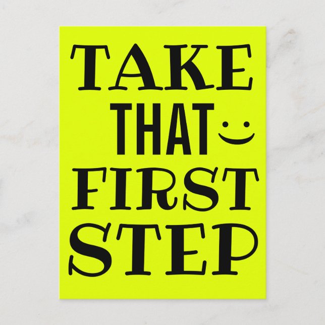 TA DET FÖRSTA STEG MOTIVT VYKORT (Framsida)