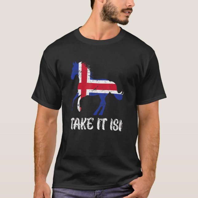 Ta det Isi Islands häst T Shirt (Framsida)