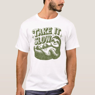 Ta det långsamt och lustigt citat Sloth Älskare Pu T Shirt