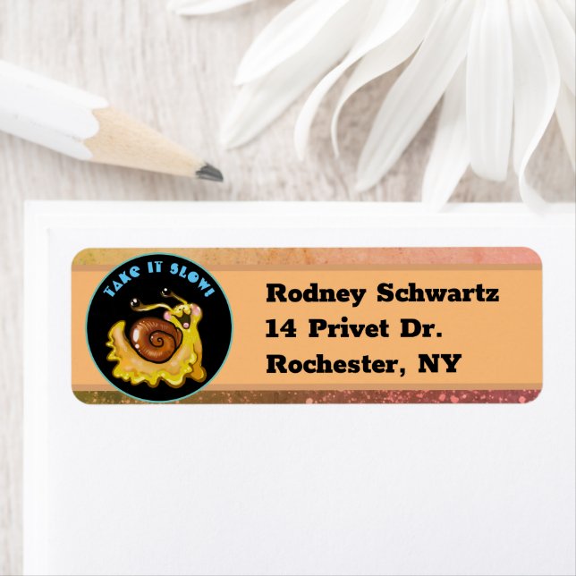 Ta det långsamt Snigel Returadress Etikett (Insitu)