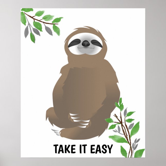 Ta det lugnt med att ta med Brown Sloth Poster (Framsidan)