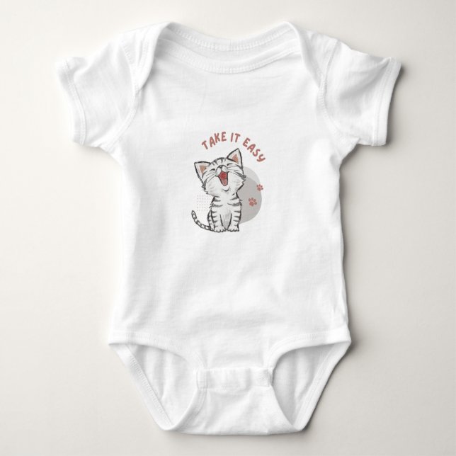 Ta det lugnt med kattunge baby kostym t shirt (Framsida)