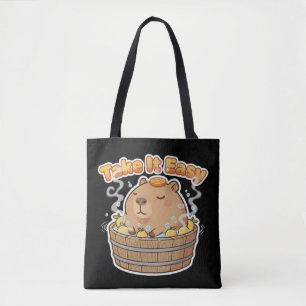 Ta det lugnt Söt Kapybara   Roligt Kawaii Djur Tygkasse
