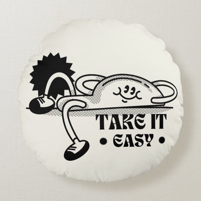Ta det lugnt tote bags rund kudde (Framsidan)