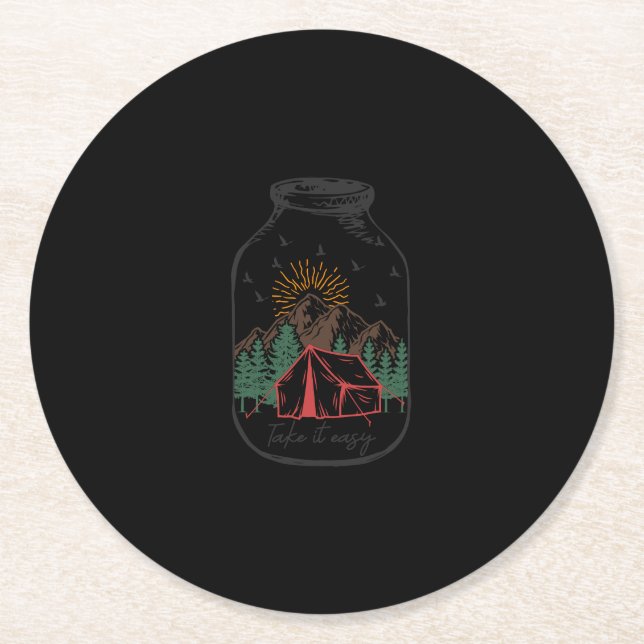 Ta det lugnt underlägg papper rund (Framsidan)