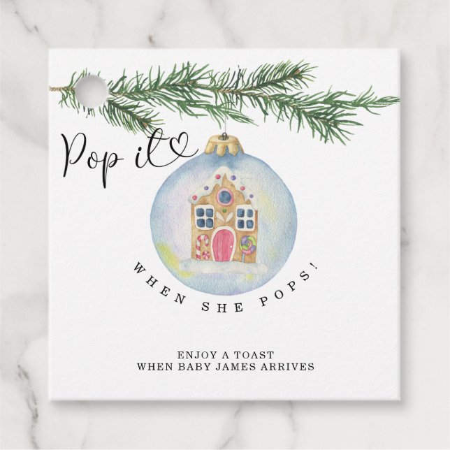 Ta det när hon poppar - Vintern gren - Gåvor Etiketter (Framsida)