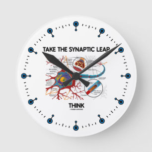 Ta det Synaptic hoppar tänkan (Neuron/Synapse) Rund Klocka