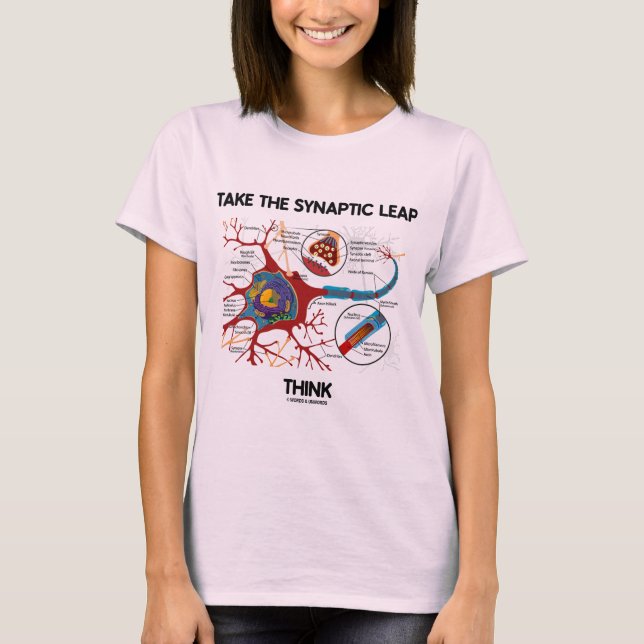 Ta det Synaptic hoppar tänkan (Neuron/Synapse) T-shirt (Framsida)