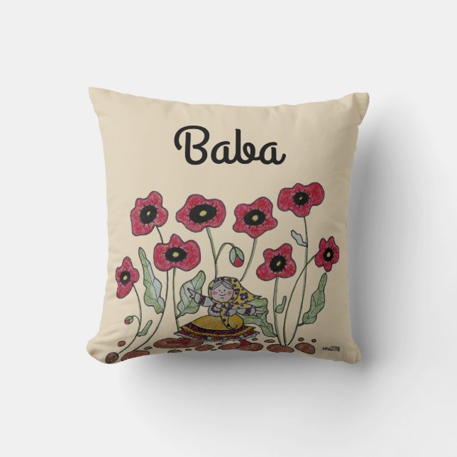 Ta dig tid att lukta på vallmorna Baba Kudde (Framsida)