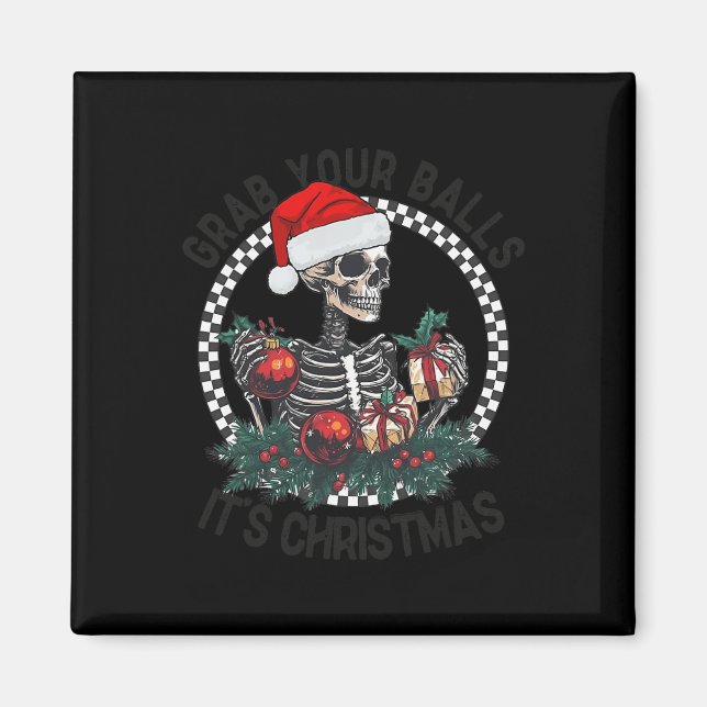 Ta din julskeleton Santa Vuxen Magnet (Framsidan)