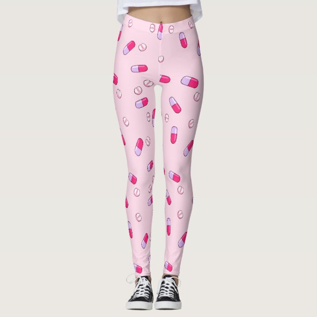Ta din medicindamasker (rosor) leggings (Framsida)