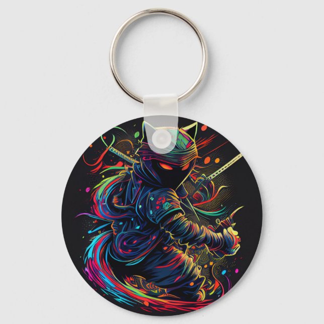 Ta din Ninja-katt överallt med en nyckelkedja Nyckelring (Framsida)