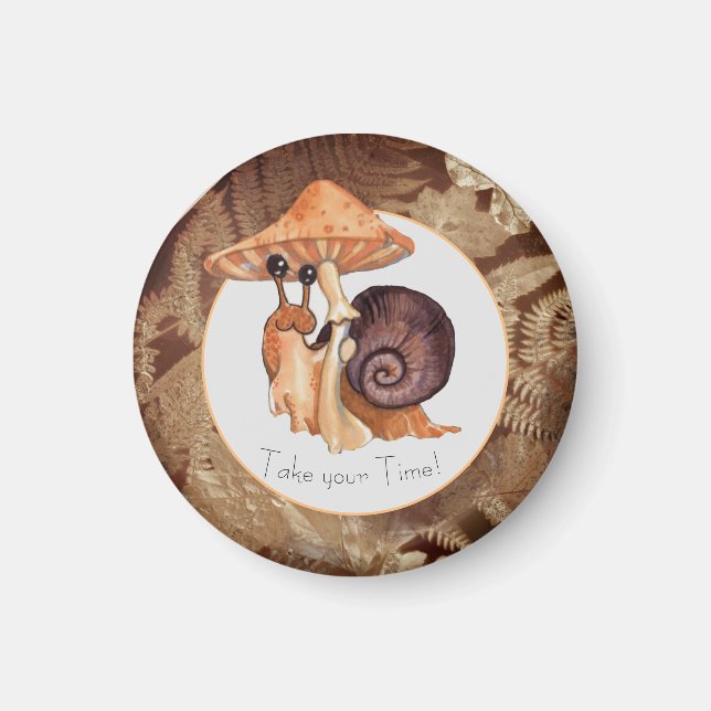 Ta din Time Mushroom Snigel Magnet (Framsidan)