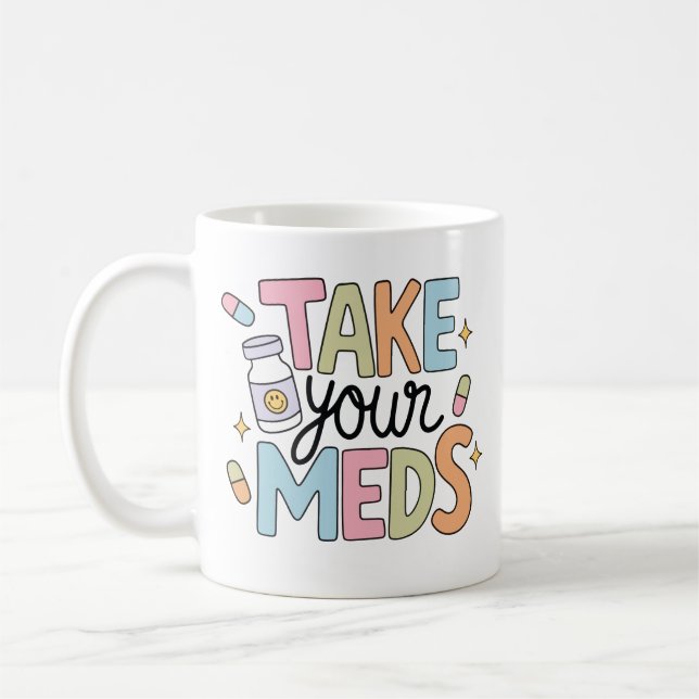 Ta dina mediciner kaffemugg (Vänster)
