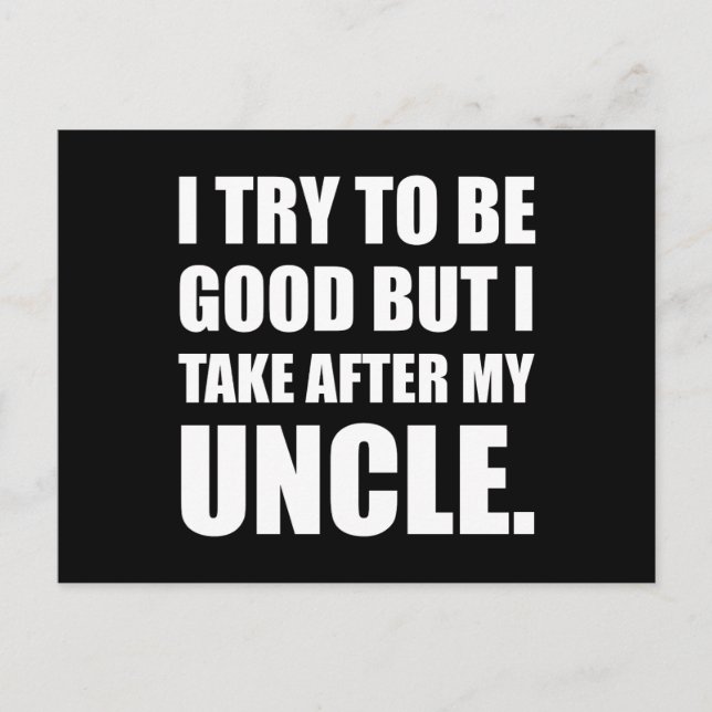 Ta efter min farbror Funny Vykort (Framsida)