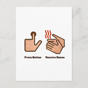 ta emot bacon-knapp vykort