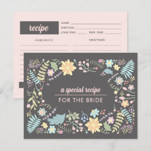 Ta emot Bride. Modern Blommigt Bröllop-kort Vykort