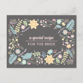 Ta emot Bride. Modern Blommigt Bröllop-kort Vykort