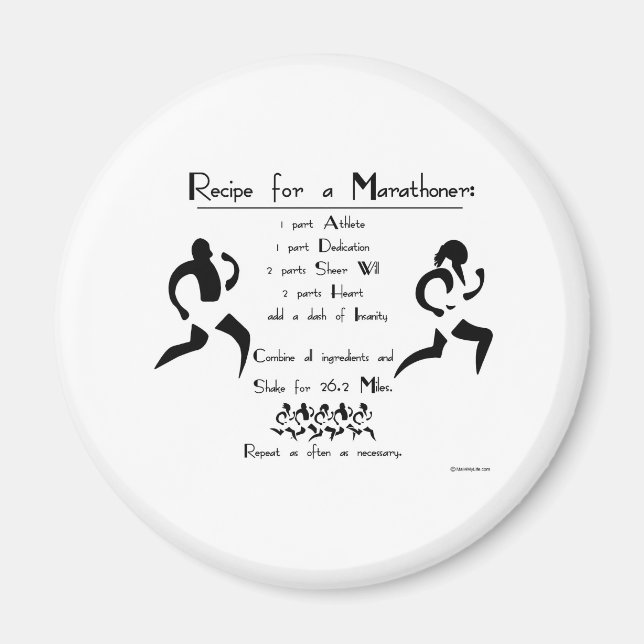 Ta emot för en maratonerska magnet (Framsidan)