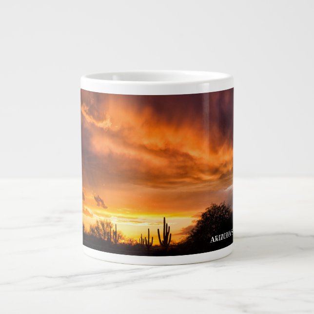 Ta en Arizona Sunset med ditt kaffe eller te. Jumbo Mugg (Framsidan)