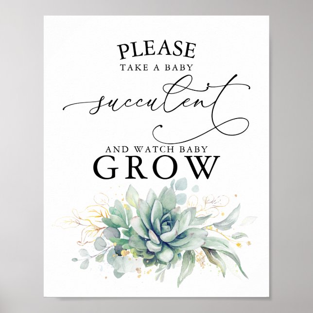 Ta en Baby-soldat - Grey Baby Shower-skylt Poster (Framsidan)