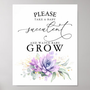 Ta en Baby-soldat - Grey Baby Shower-skylt Poster