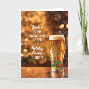 Ta en Beer Toast- och Cheer-jul Helgkort