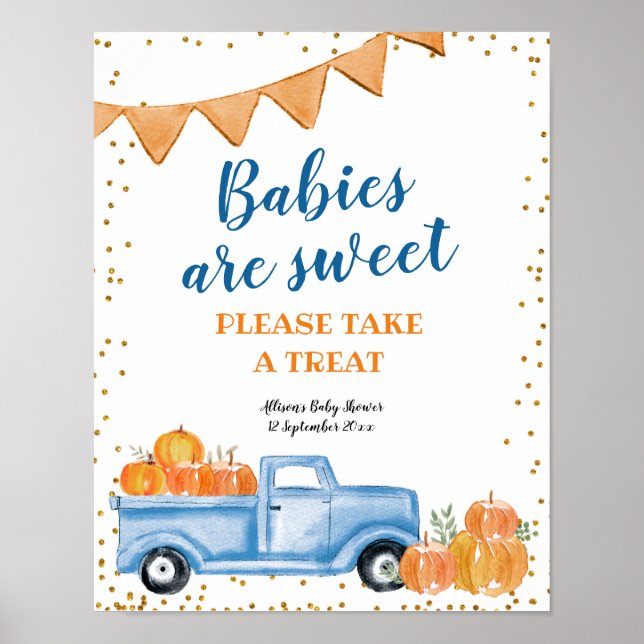 Ta en Behandla blått lastbil-pumpskylt. Poster (Framsidan)