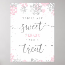 Ta en Behandlad babyskare för Rosa Silver Poster