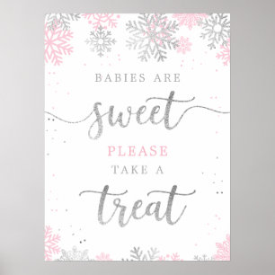 Ta en Behandlad babyskare för Rosa Silver Poster