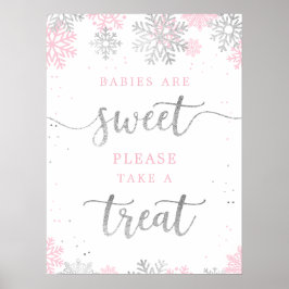 Ta en Behandlad babyskare för Rosa Silver Poster