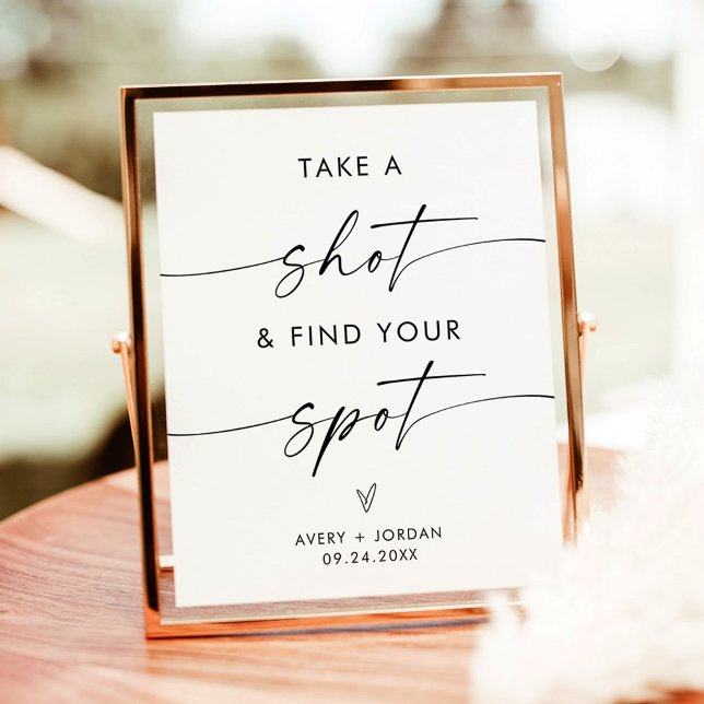 Ta en bild + Hitta din plats | Minimalistiskt Bröl Poster (Take A Shot + Find Your Spot Sign)
