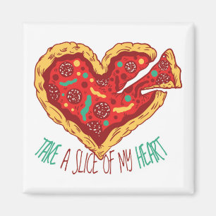 Ta en bit av mitt Pizza Heart Magnet
