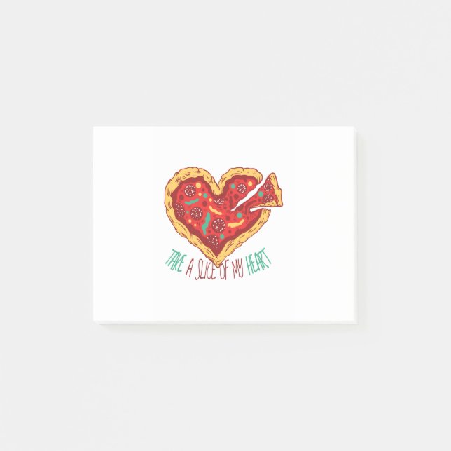 Ta en bit av mitt Pizza Heart Post-it Block (Framsida)