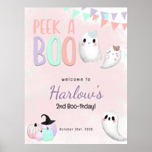 Ta en boo Pastel Halloween Birthday Välkommen Poster
