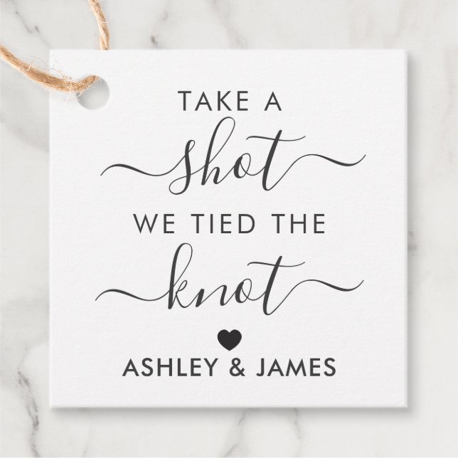 Ta en chans att binda Knot Bröllop-Märkrn Gåvor Etiketter (Framsida)
