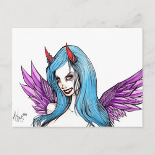 Ta en djävulsk titt i hennes öga vykort