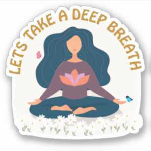 Ta en djup andedräkt Meditation-klistermärke Klistermärken