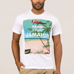 Ta en flygning! Jamaica Retro-semestern poster T-shirt