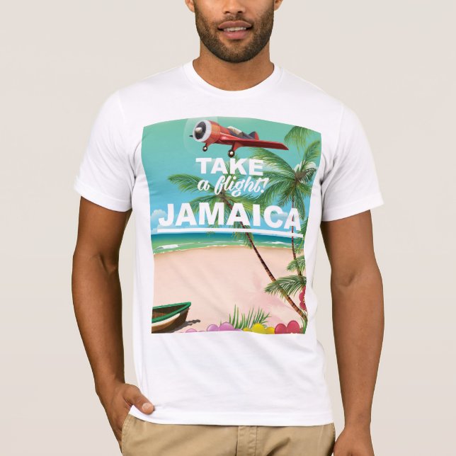 Ta en flygning! Jamaica Retro-semestern poster T-shirt (Framsida)