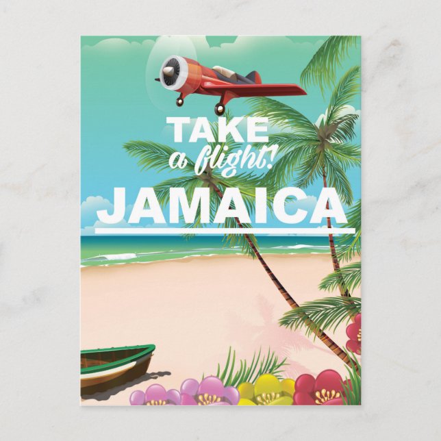 Ta en flygning! Jamaica Retro-semestern poster Vykort (Framsida)